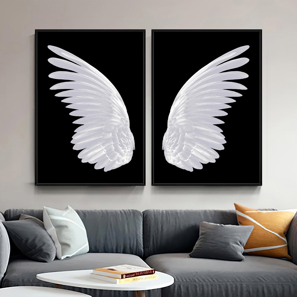 Composição de quadros Asas em Fundo Preto 50%OFF