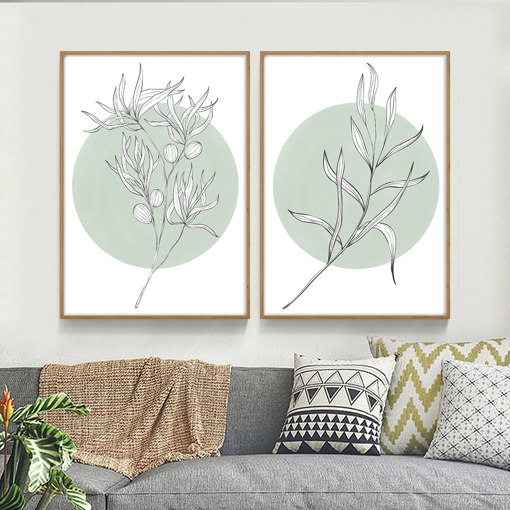 Composição de quadros Trio Ramos Verde 50%OFF