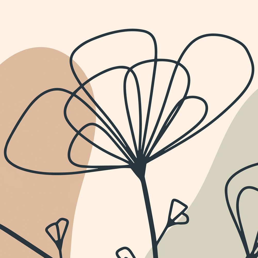 Composição de quadrinhos abstrato  Floral Terracota
