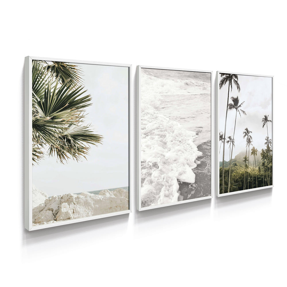 Composição De Quadros Trio Dia Na Praia - 60OFF