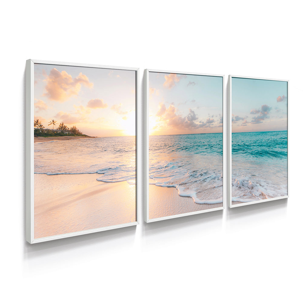 Composição de Quadros trio Pôr do Sol - 60OFF