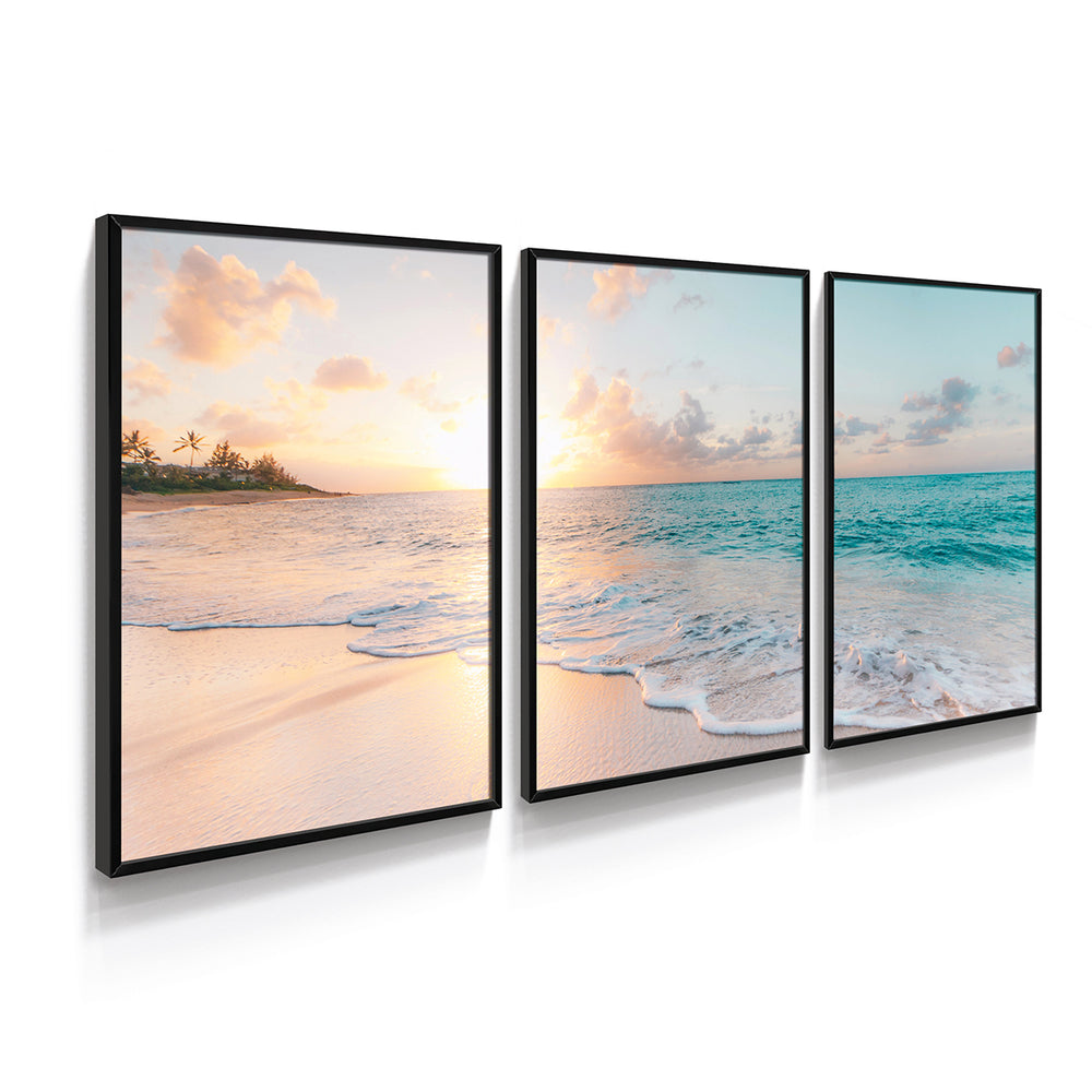 Composição de Quadros trio Pôr do Sol - 60OFF
