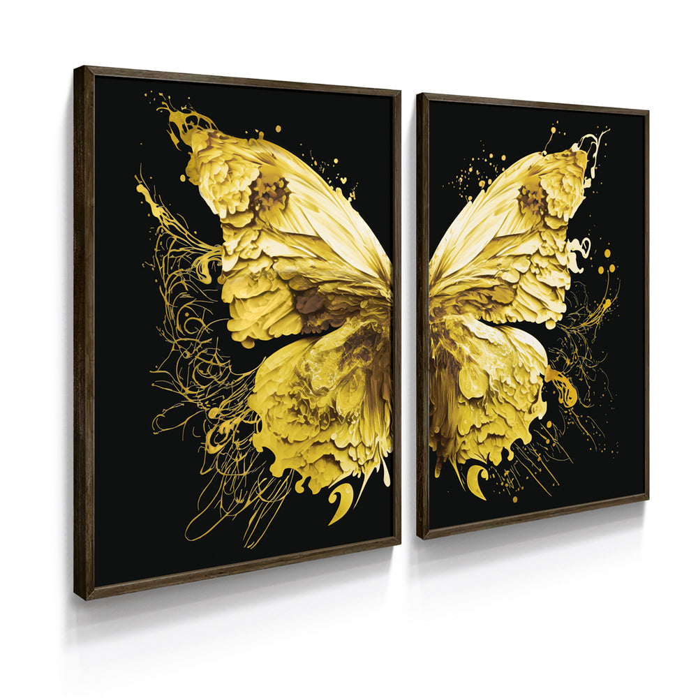 Composição De Quadros Borboleta Amarela
