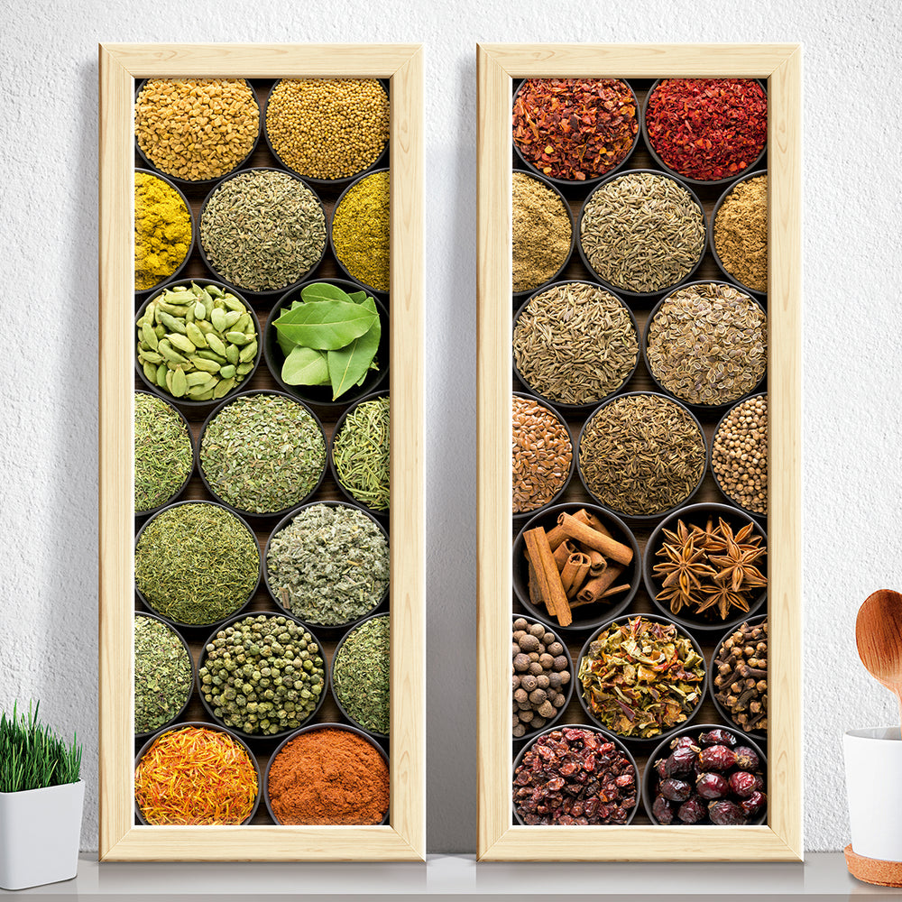 Composição de quadros para cozinha Temperos