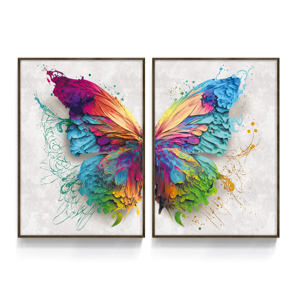 Composição De Quadros Borboleta Colorida Moderna - 60OFF