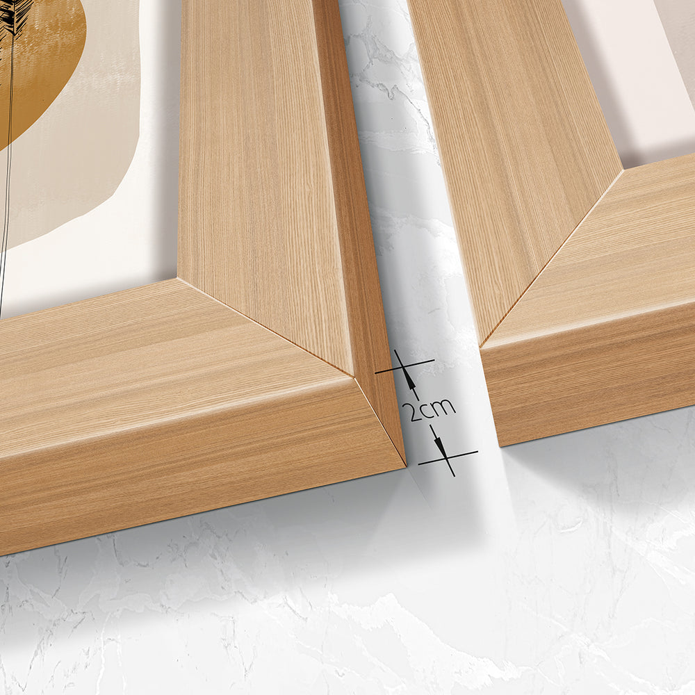 Composição de quadros Boho Terracota Ramos de Trigo - 60OFF