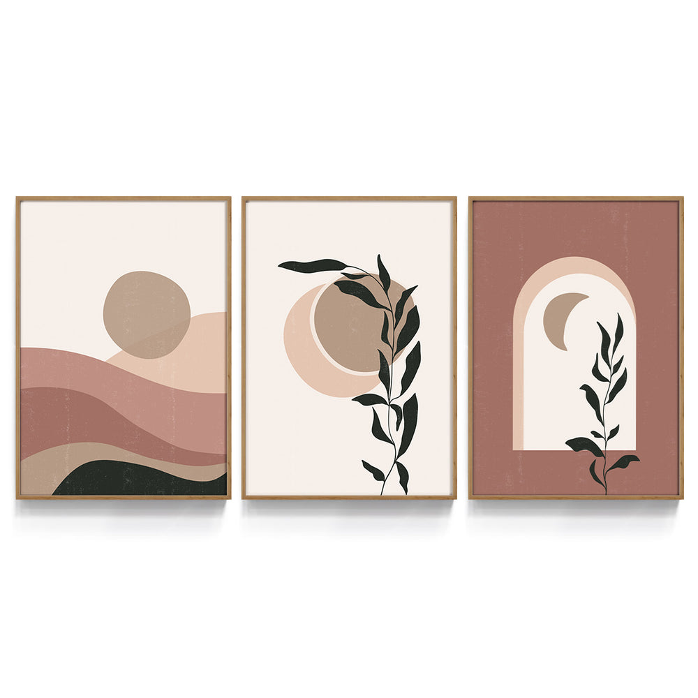 Composição de Quadros Ramos e Dunas Terracota