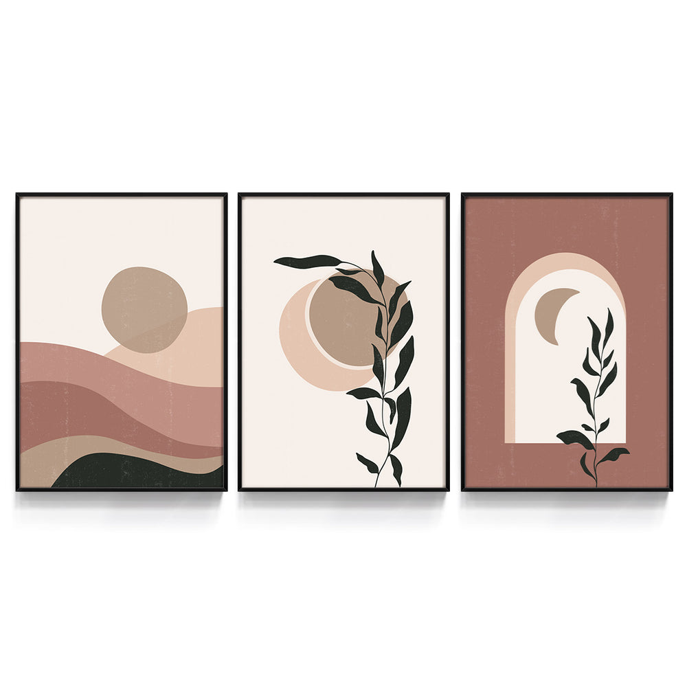 Composição de Quadros Ramos e Dunas Terracota