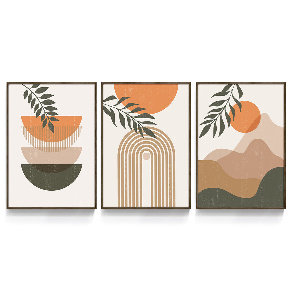 Composição de Quadros Formas Geométricas e Dunas Terracota