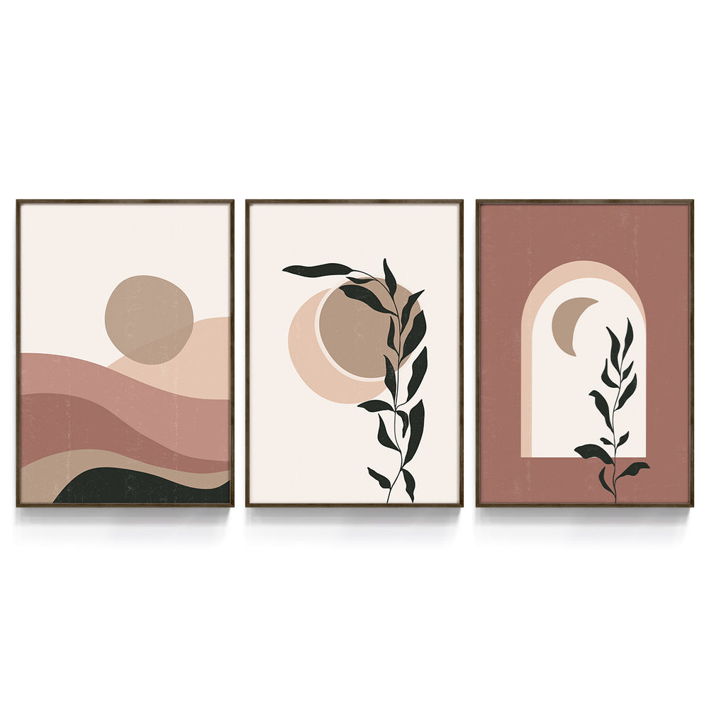 Composição de Quadros Ramos e Dunas Terracota