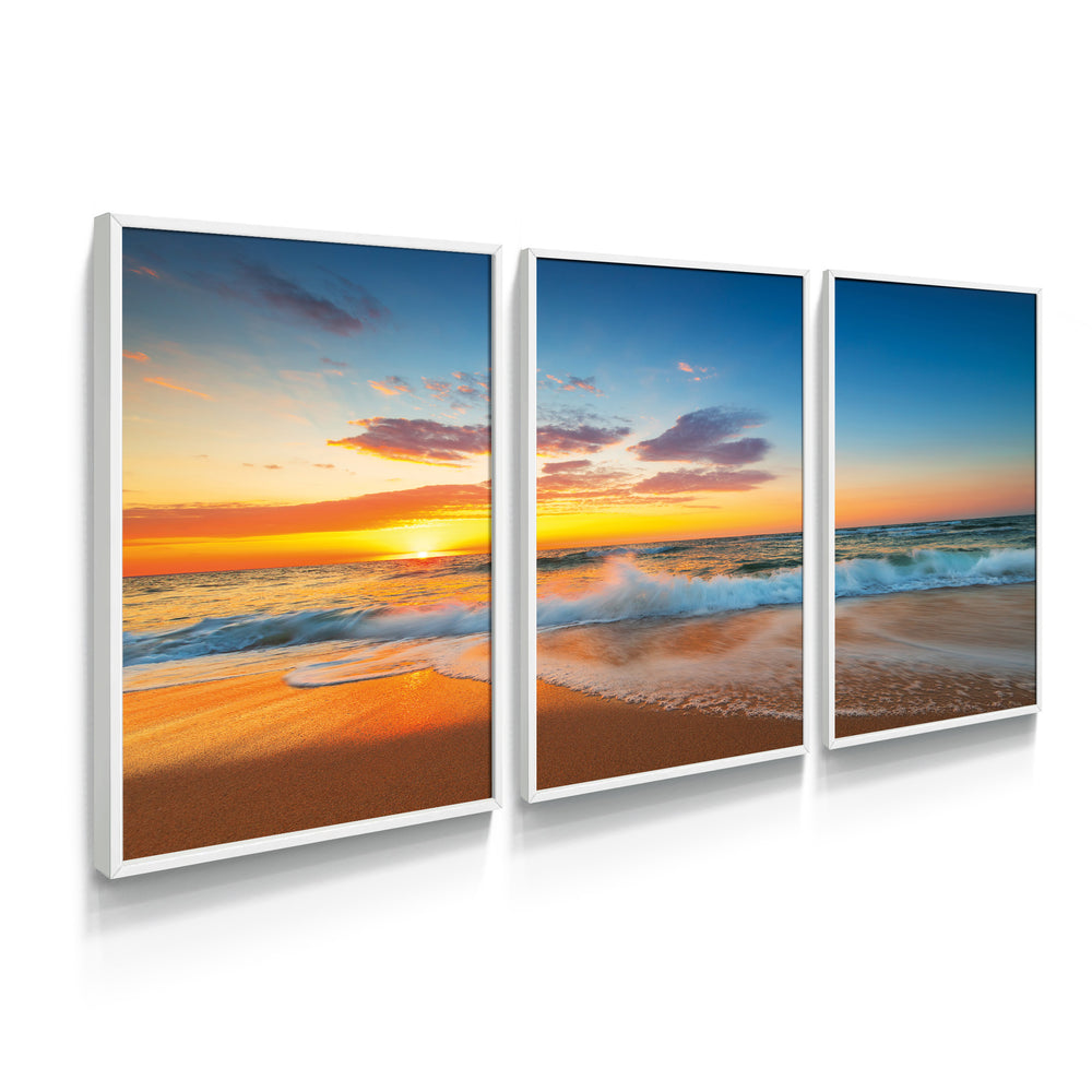 Composição de quadros Pôr do sol na Beira da Praia
