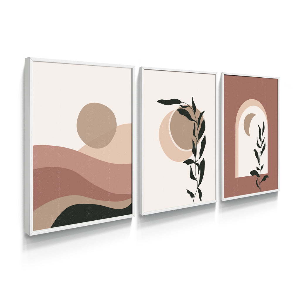 Composição de Quadros Ramos e Dunas Terracota