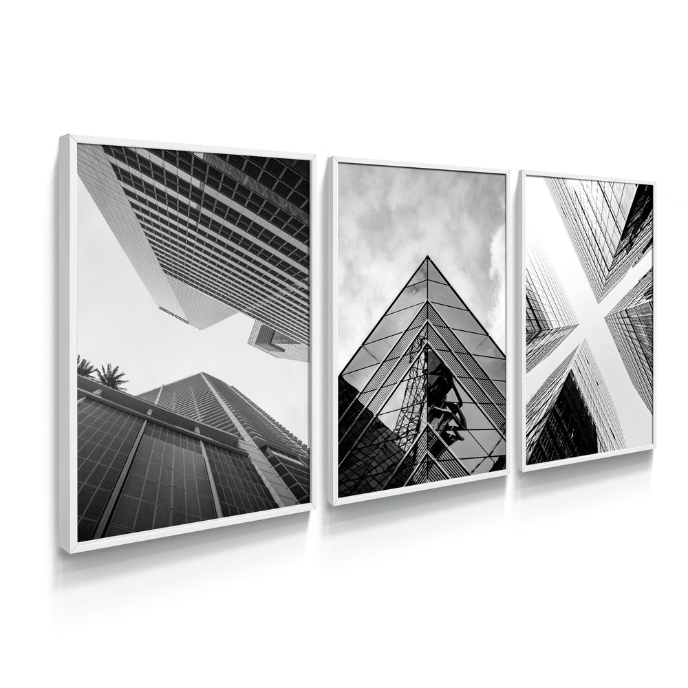 Composição de quadros Abstrato Urban Prédios - 60OFF