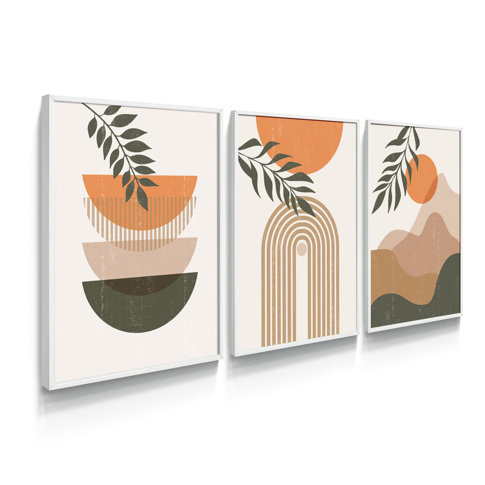 Composição de Quadros Formas Geométricas e Dunas Terracota
