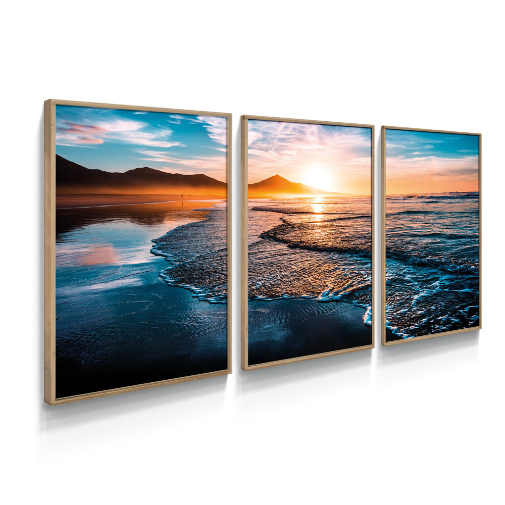 Composição de quadros Pôr do Sol na Praia