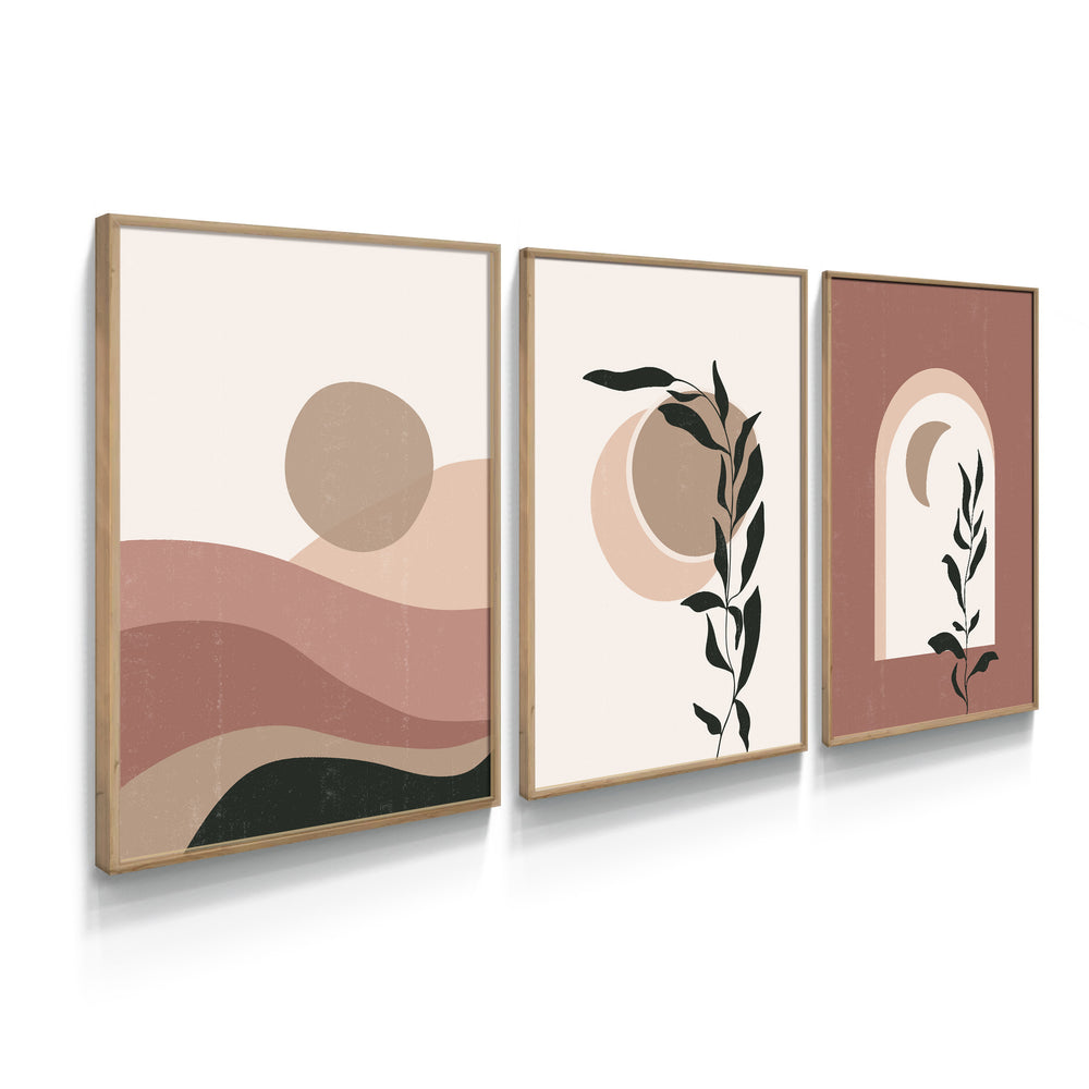 Composição de Quadros Ramos e Dunas Terracota