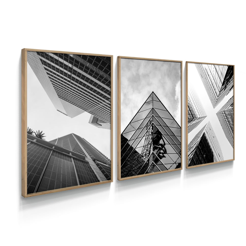 Composição de quadros Abstrato Urban Prédios - 60OFF
