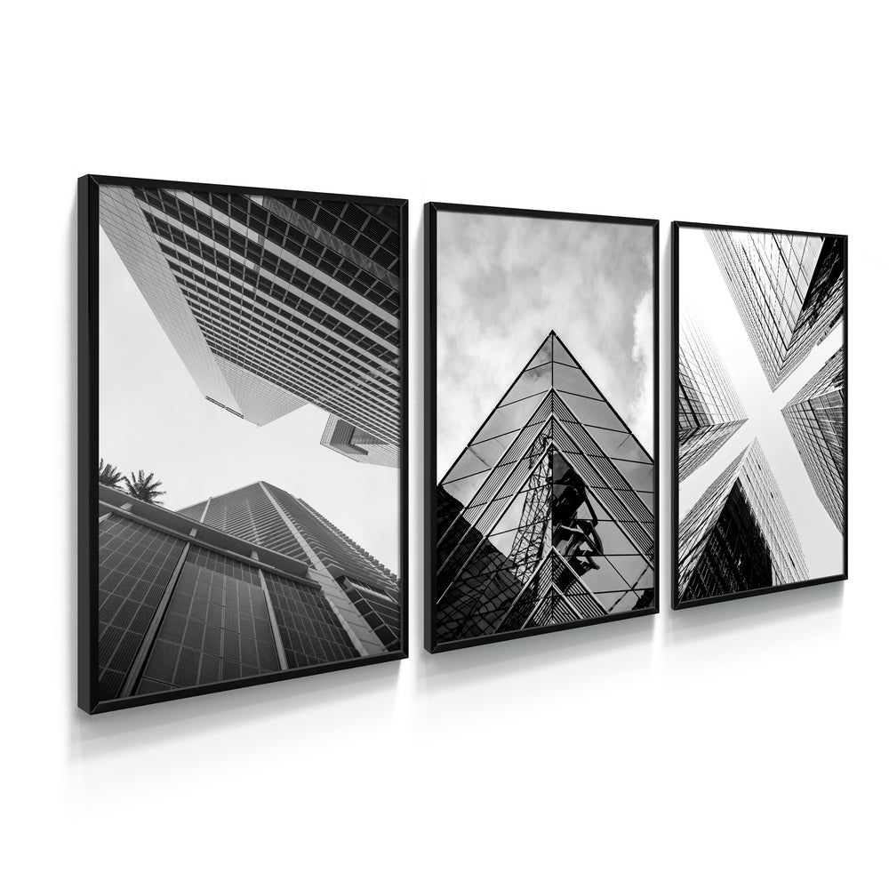 Composição de quadros Abstrato Urban Prédios - 60OFF