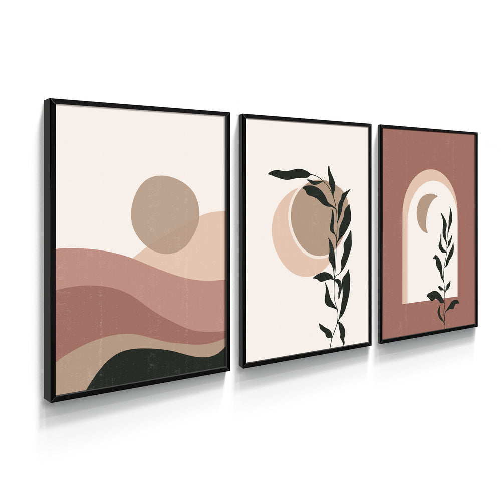 Composição de Quadros Ramos e Dunas Terracota