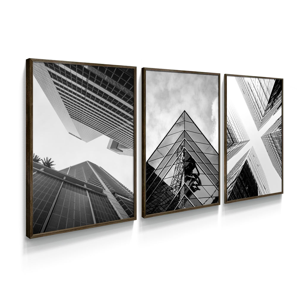 Composição de quadros Abstrato Urban Prédios - 60OFF