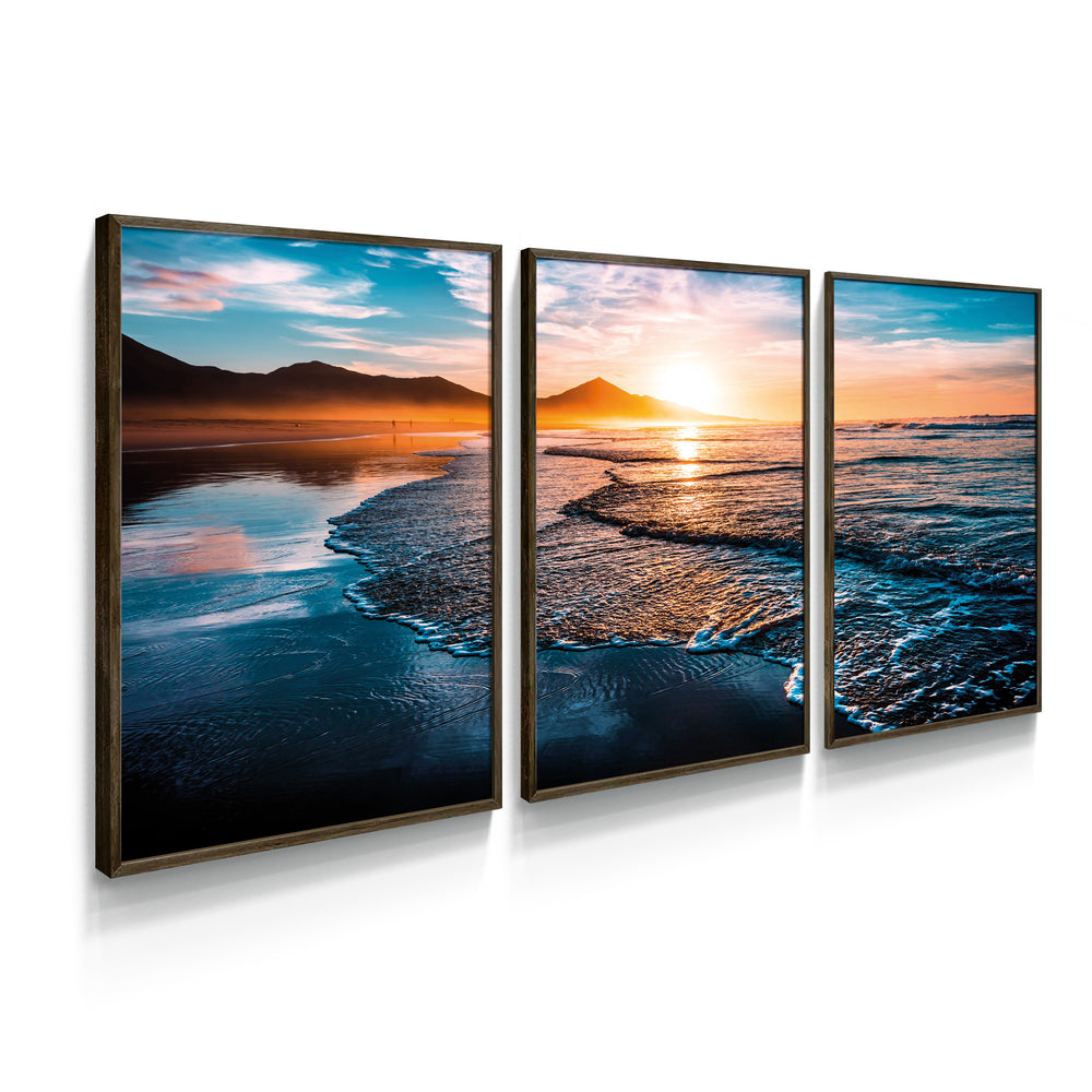 Composição de quadros Pôr do Sol na Praia