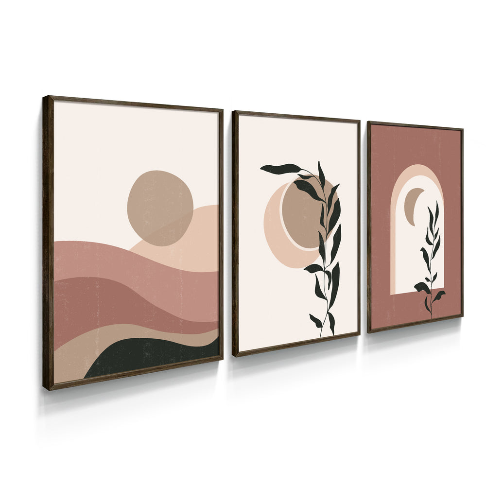 Composição de Quadros Ramos e Dunas Terracota