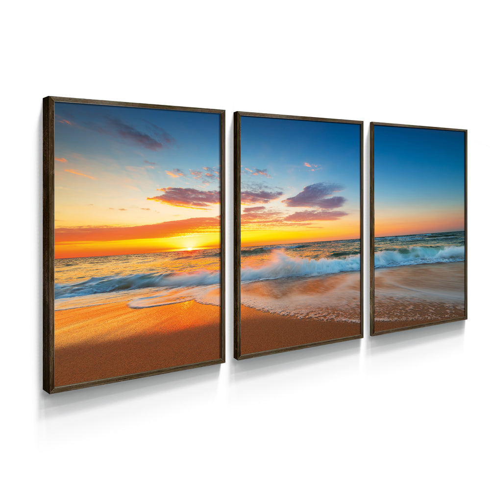 Composição de quadros Pôr do sol na Beira da Praia