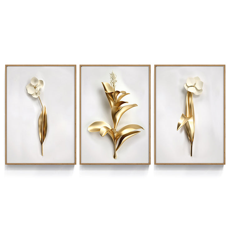 Composição De Quadros Trio De Flores 3D - 60OFF