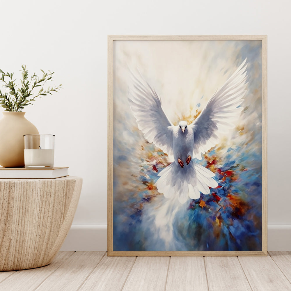 Quadro Individual Religioso Espiríto Santo Aquarela