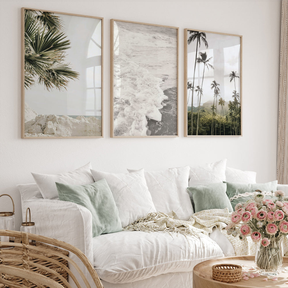 Composição De Quadros Trio Dia Na Praia - 60OFF