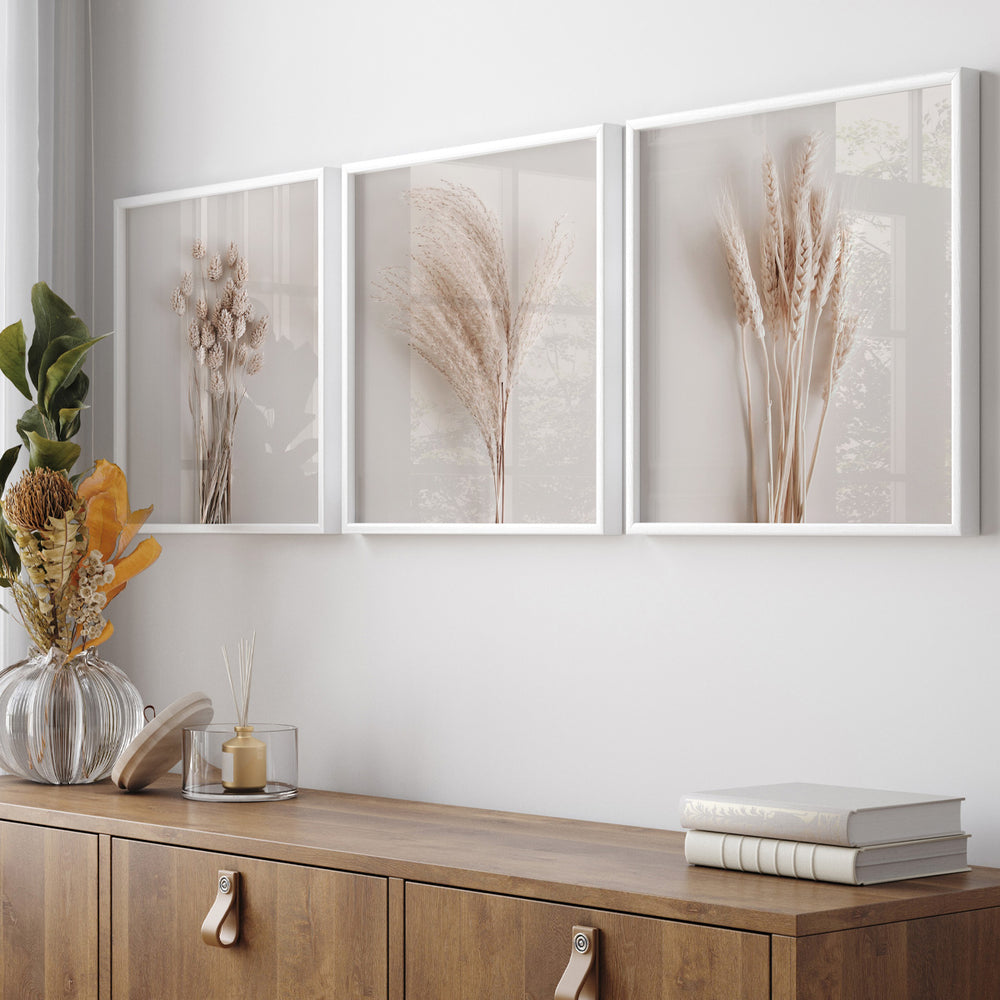 Composição de Quadros Ramos de Trigo - 60OFF