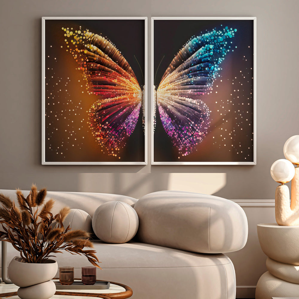 Composição De Quadros Borboleta MultiColor