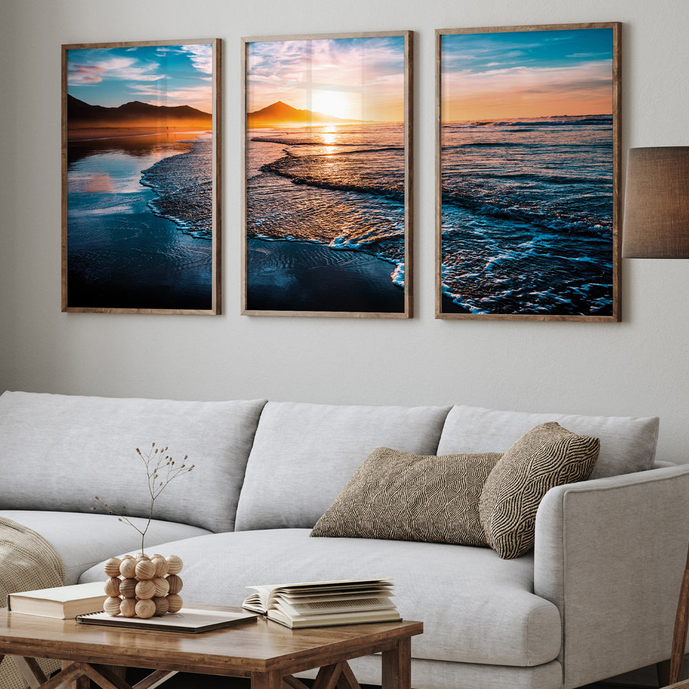 Composição de quadros Pôr do Sol na Praia