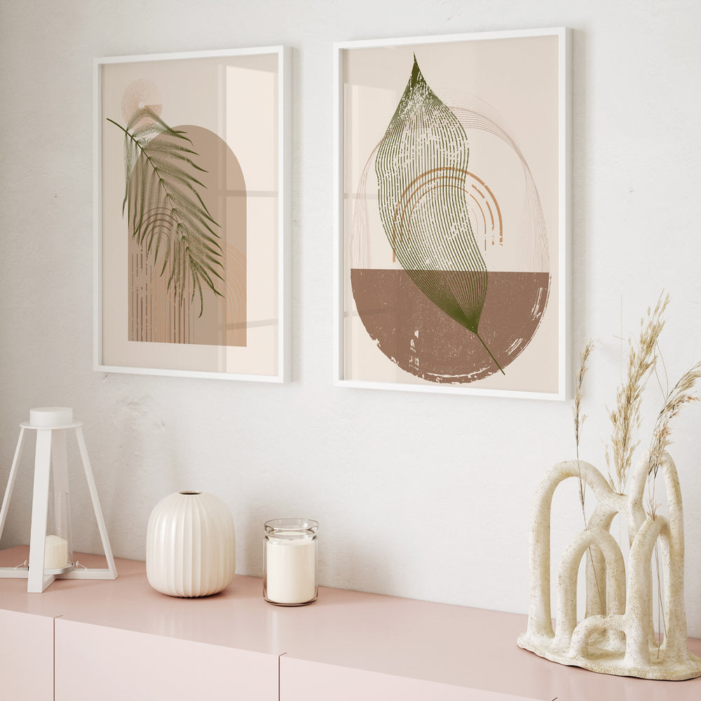 Composição de Quadros Botânico Nude Terroso Boho