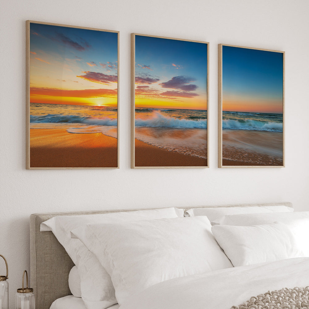 Composição de quadros Pôr do sol na Beira da Praia