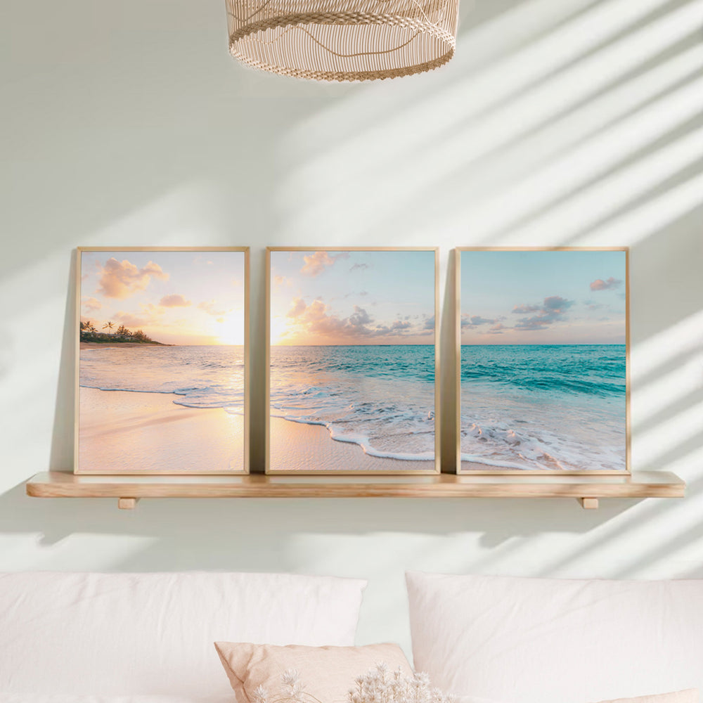 Composição de Quadros trio Pôr do Sol - 60OFF