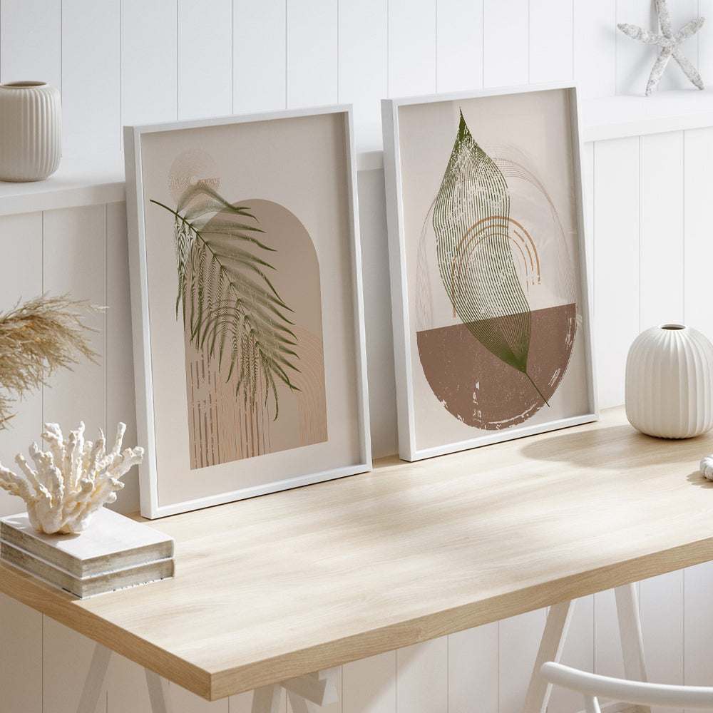 Composição de Quadros Botânico Nude Terroso Boho