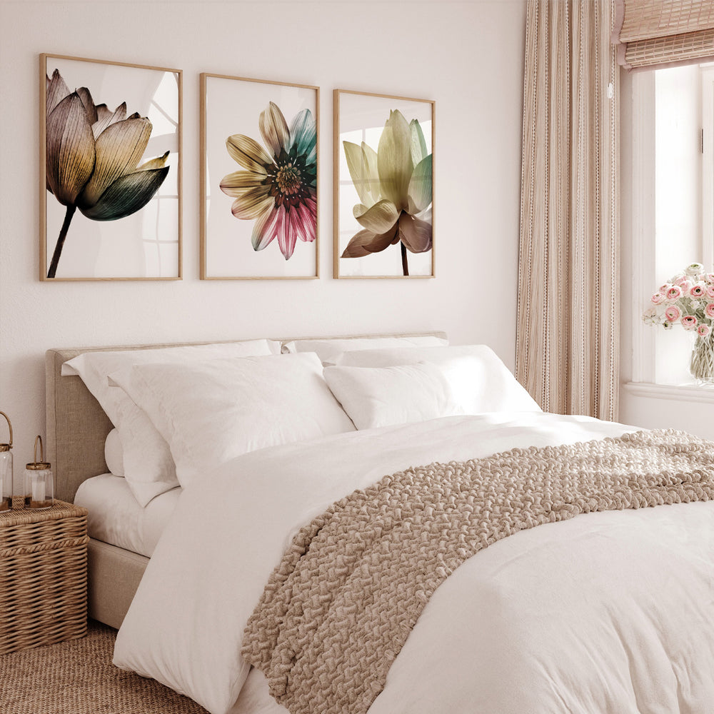 Composição de quadros Trio Flores Color - 60OFF