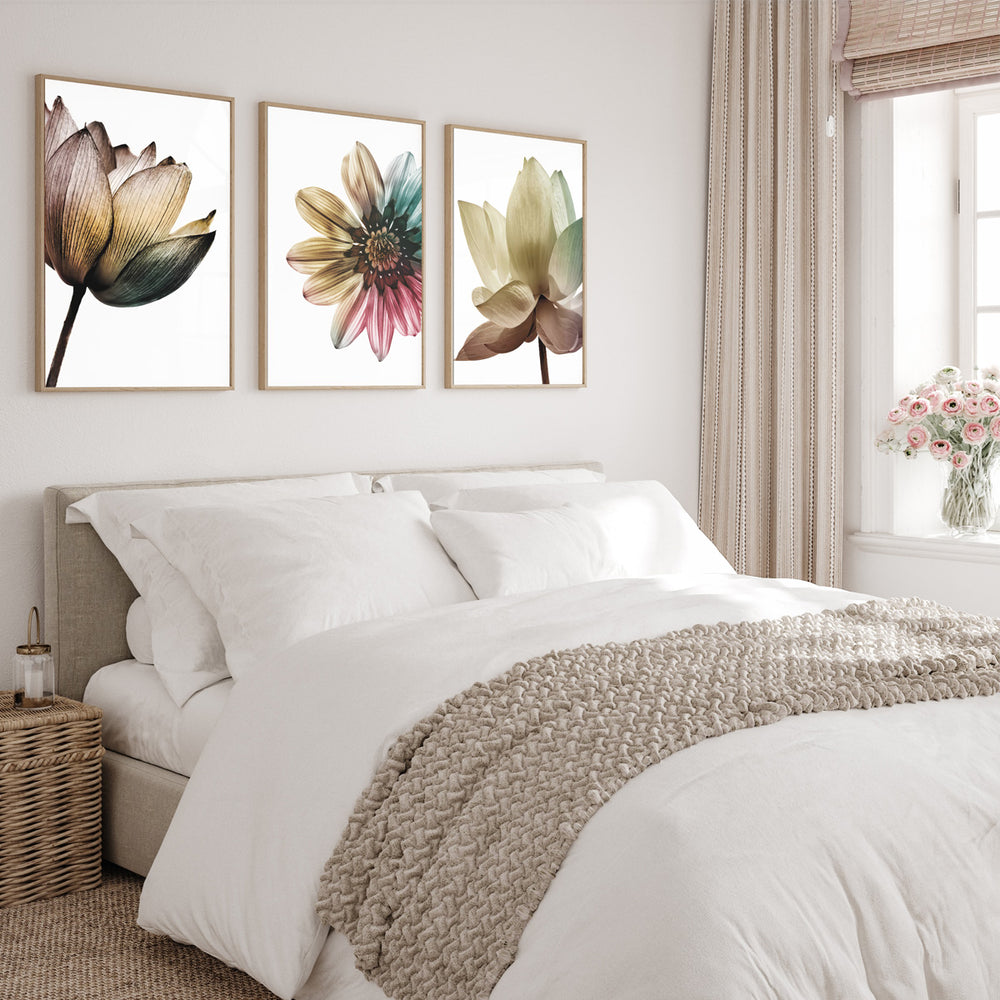 Composição de quadros Trio Flores Color - 60OFF