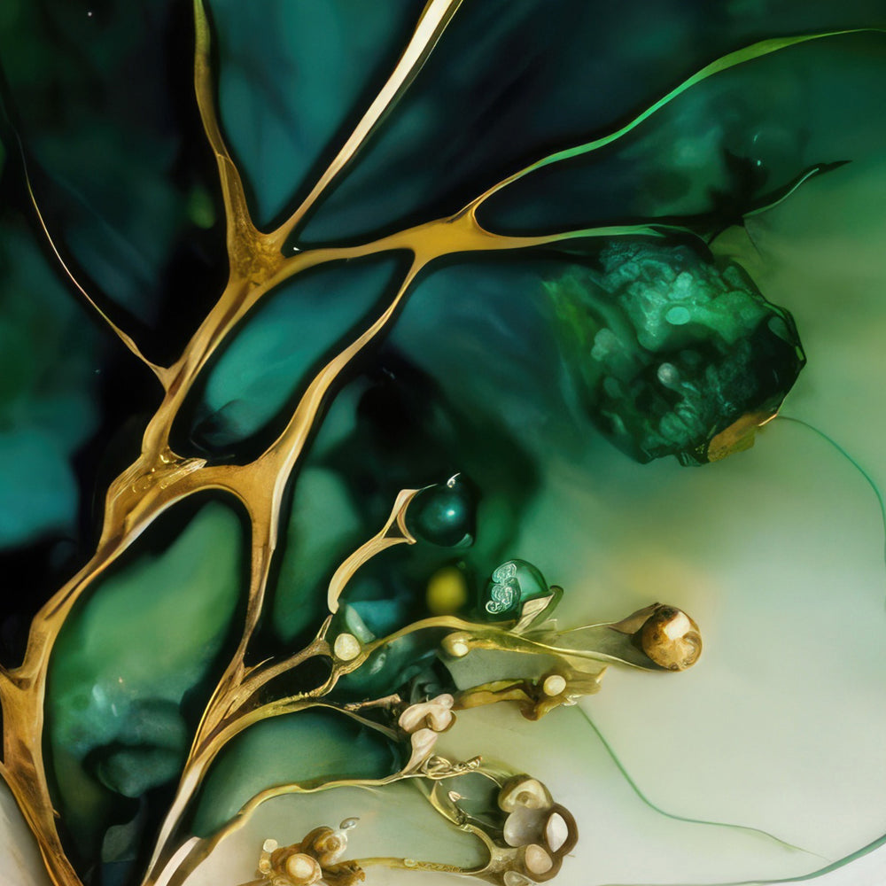 Composição de Quadros Abstrato Mármore Verde Imperial