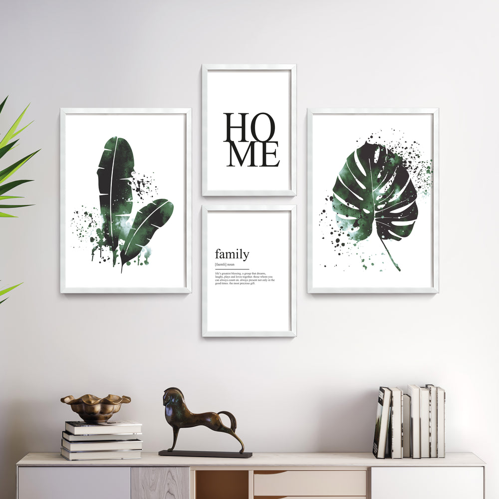 Composição de Quadros Botânico, Home & Family