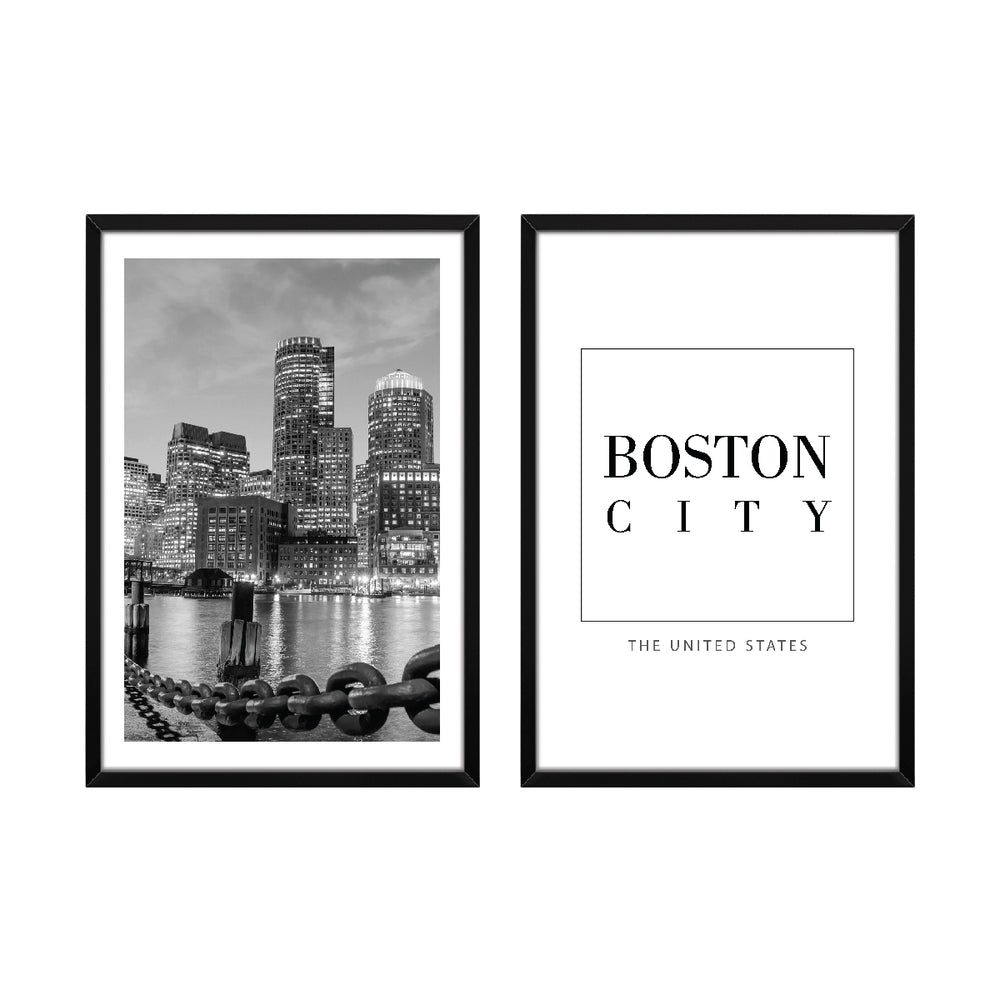 Composição de quadros Boston City P&B