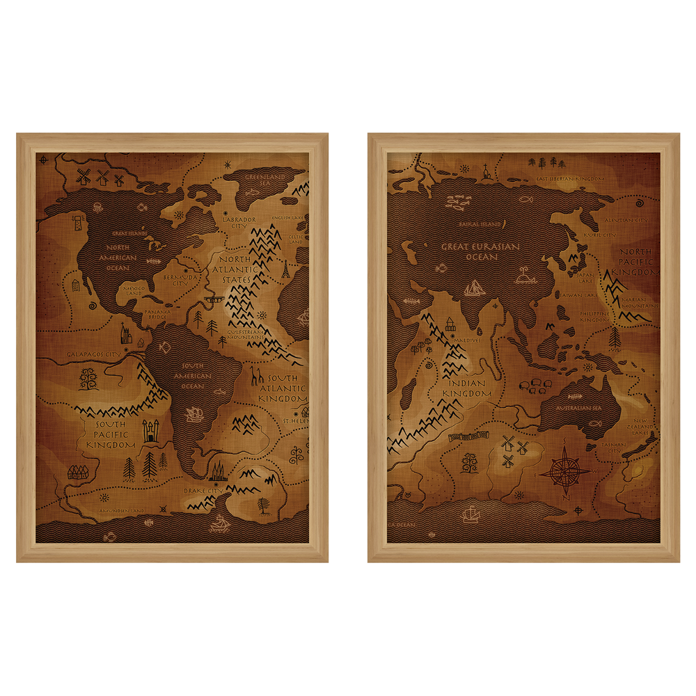 Composição de quadros Mapa-Mundi Tolkein