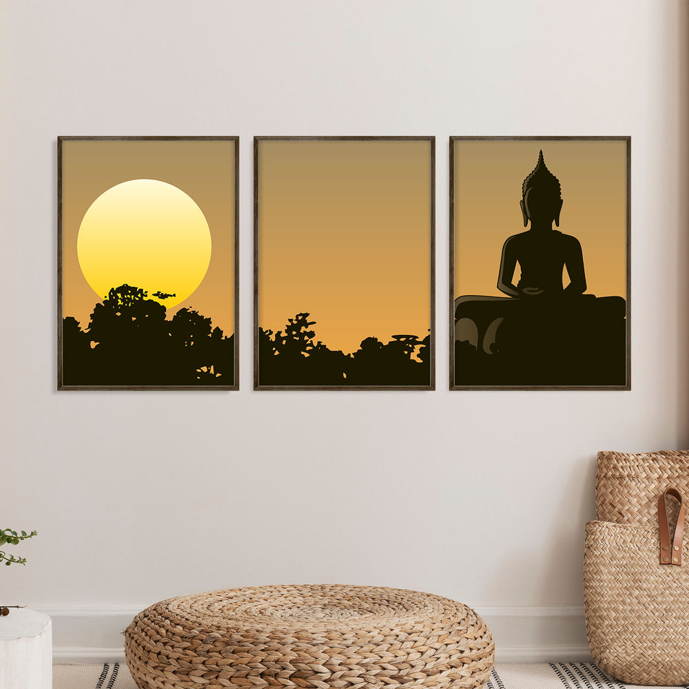 Composição de quadros Buda ao Sol