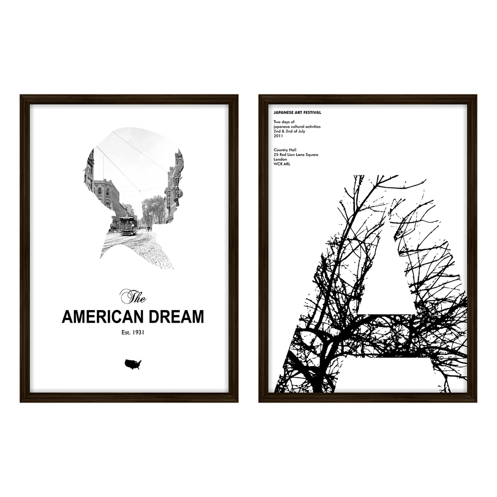 Composição de quadros Scandinavian American Dream