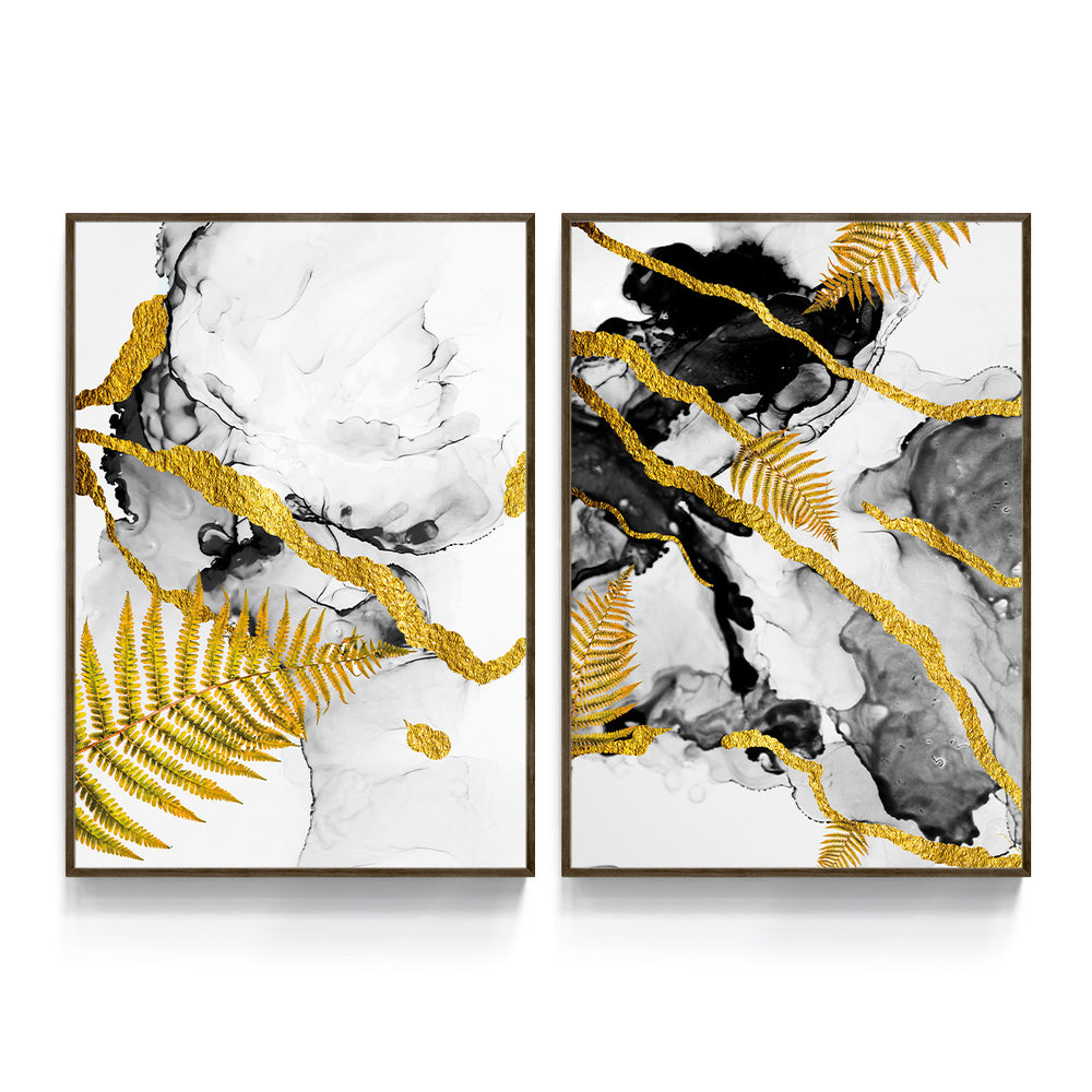 Composição de quadros Preto com Branco Gold