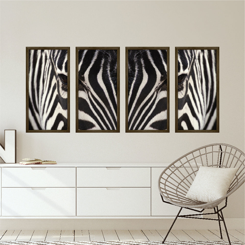 Composição de quadros Listras de Zebra Quádruplo