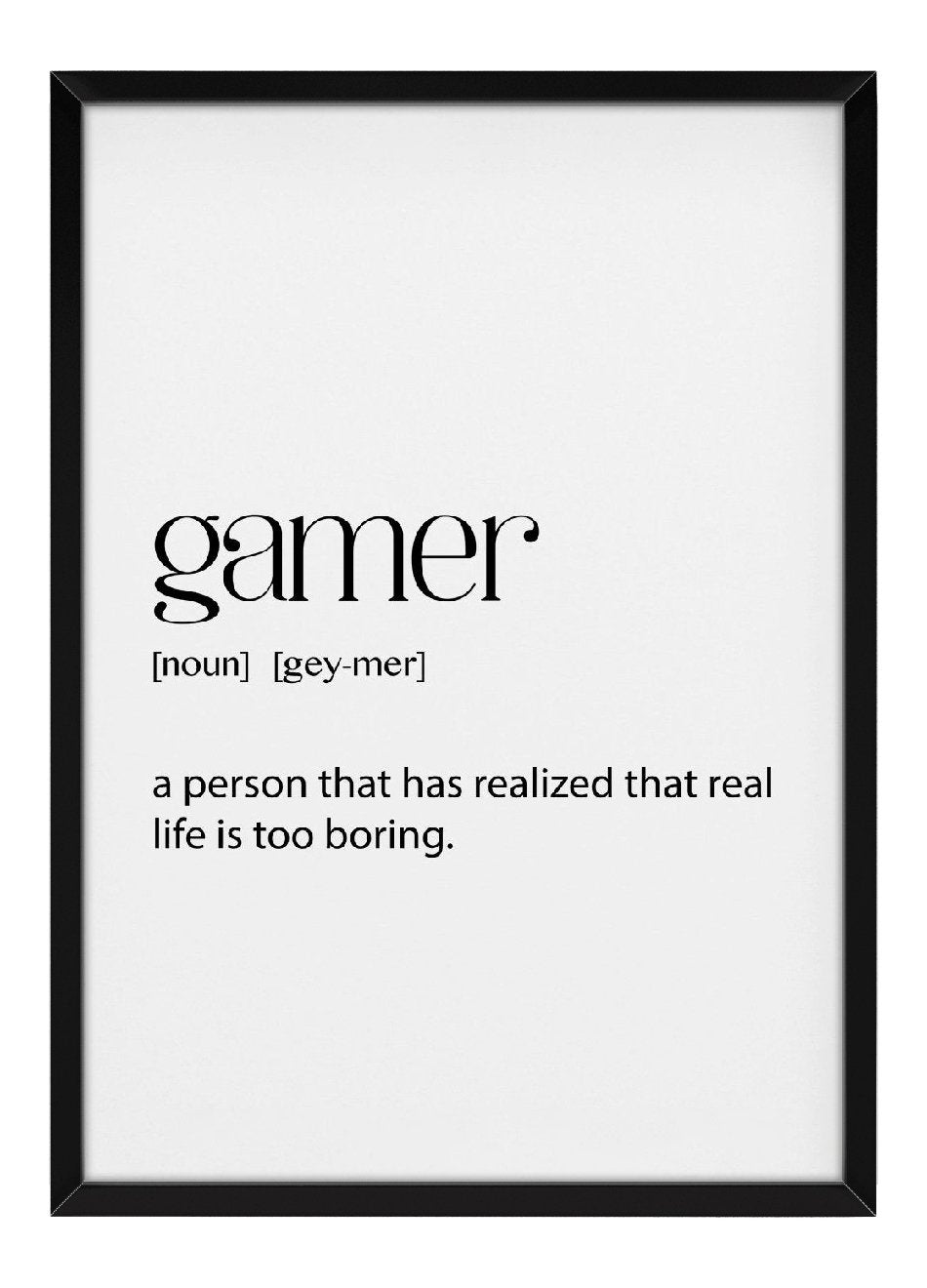 Quadro Definição de Gamer