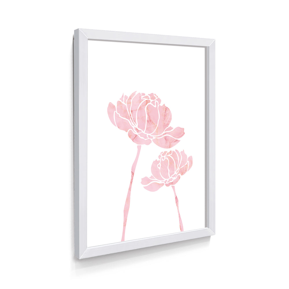 Quadro Flores Rosas Minimalista