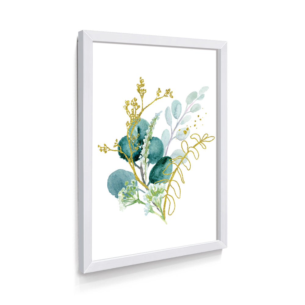 Quadro Floral Aquarela Azul Claro